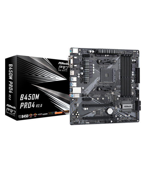 ASRock B450M-HDV R4.0 - motherboard - micro ATX - Socket AM4 - AMD B450