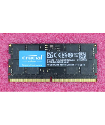 Crucial - DDR5 - module - 16 GB - SO-DIMM 262-pin - 4800 MHz / PC5-38400 - unbuffered