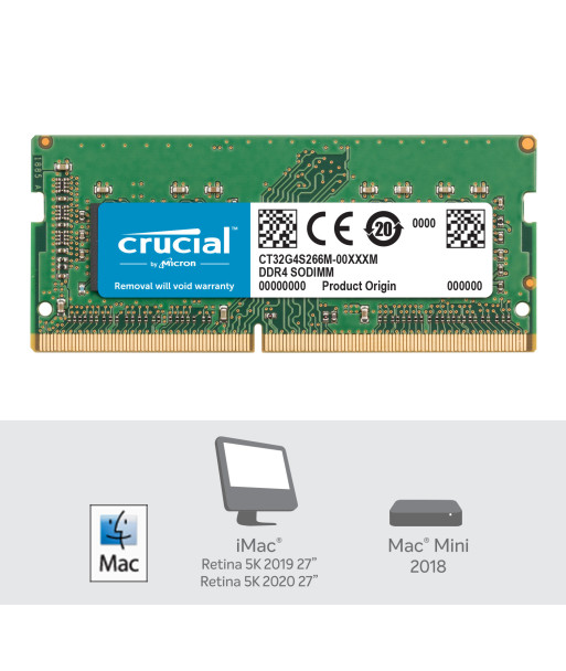 Crucial - DDR4 - module - 32 GB - SO-DIMM 260-pin - 2666 MHz / PC4-21300 - unbuffered