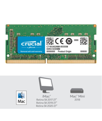 Crucial - DDR4 - module - 16 GB - SO-DIMM 260-pin - 2666 MHz / PC4-21300 - unbuffered