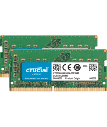 Crucial - DDR4 - kit - 16 GB: 2 x 8 GB - SO-DIMM 260-pin - 2400 MHz / PC4-19200 - unbuffered