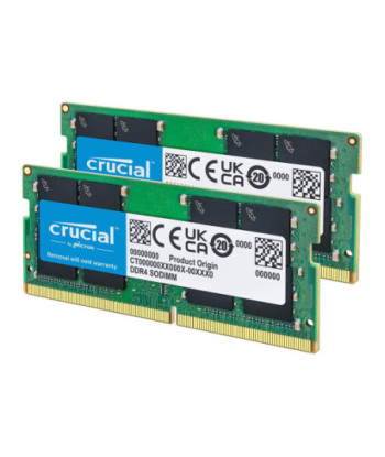 Crucial - DDR4 - kit - 64 GB: 2 x 32 GB - SO-DIMM 260-pin - 3200 MHz / PC4-25600 - unbuffered