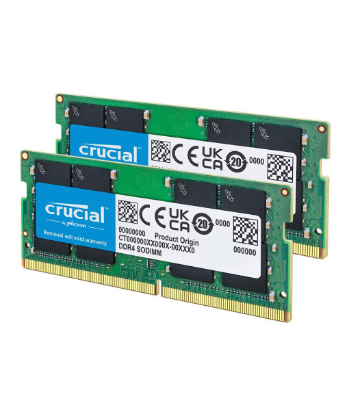 Crucial - DDR4 - kit - 64 GB: 2 x 32 GB - SO-DIMM 260-pin - 3200 MHz / PC4-25600 - unbuffered