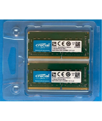 Crucial - DDR4 - kit - 16 GB: 2 x 8 GB - SO-DIMM 260-pin - 3200 MHz / PC4-25600 - unbuffered