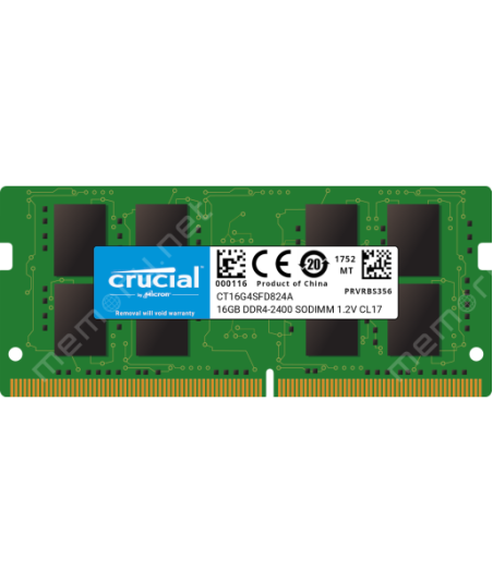 Crucial - DDR4 - module - 16 GB - SO-DIMM 260-pin - 2400 MHz / PC4-19200 - unbuffered