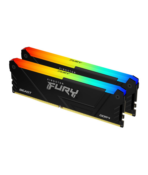 Kingston FURY Beast RGB - DDR4 - kit - 64 GB: 2 x 32 GB - DIMM 288-pin - 3200 MHz / PC4-25600 - unbuffered