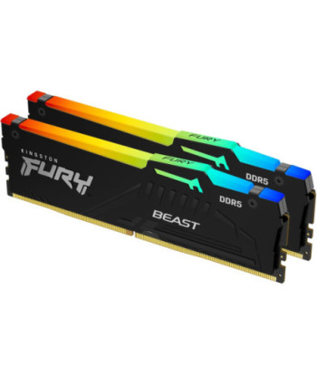 Kingston FURY Beast RGB - DDR5 - kit - 64 GB: 2 x 32 GB - DIMM 288-pin - 6000 MHz / PC5-48000 - unbuffered