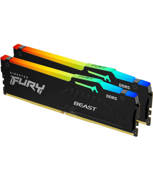 Kingston FURY Beast RGB - DDR5 - kit - 64 GB: 2 x 32 GB - DIMM 288-pin - 6000 MHz / PC5-48000 - unbuffered