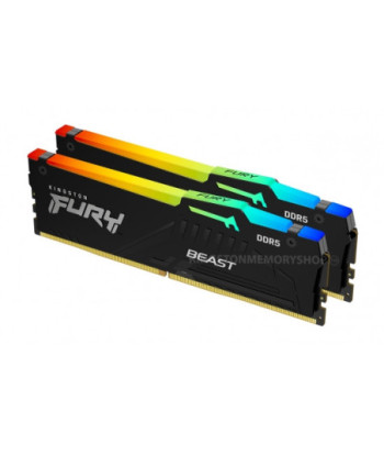 Kingston FURY Beast RGB - DDR5 - kit - 32 GB: 2 x 16 GB - DIMM 288-pin - 6000 MHz / PC5-48000 - unbuffered