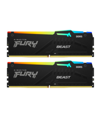 Kingston FURY Beast RGB - DDR5 - kit - 32 GB: 2 x 16 GB - DIMM 288-pin - 5600 MHz / PC5-44800 - unbuffered