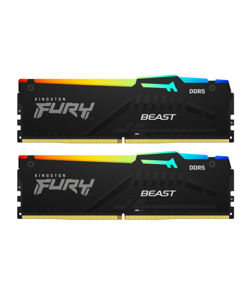 Kingston FURY Beast RGB - DDR5 - kit - 32 GB: 2 x 16 GB - DIMM 288-pin - 5600 MHz / PC5-44800 - unbuffered