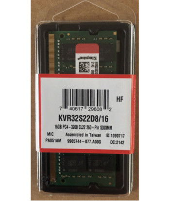 Kingston ValueRAM - DDR4 - module - 16 GB - SO-DIMM 260-pin - 3200 MHz / PC4-25600 - unbuffered