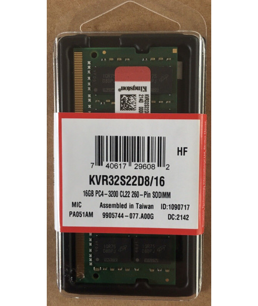 Kingston ValueRAM - DDR4 - module - 16 GB - SO-DIMM 260-pin - 3200 MHz / PC4-25600 - unbuffered