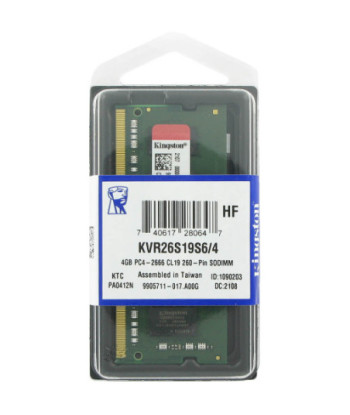 Kingston ValueRAM - DDR4 - module - 4 GB - SO-DIMM 260-pin - 2666 MHz / PC4-21300 - unbuffered