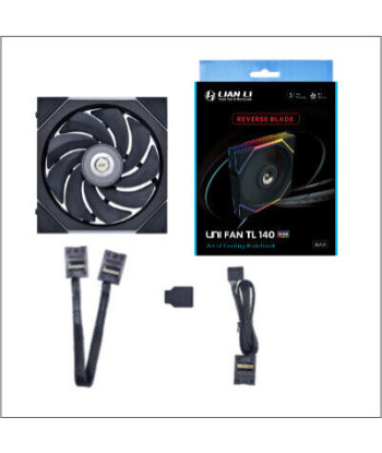 Lian Li 14RTL1B.US UNI FAN TL 140 Reverse Blade/Black/Single Pack/Without Controller