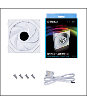 Lian Li UNI FAN TL LCD 140 Reverse Blade/White/Single Pack/Without Controller-14RTLLCD1W.US